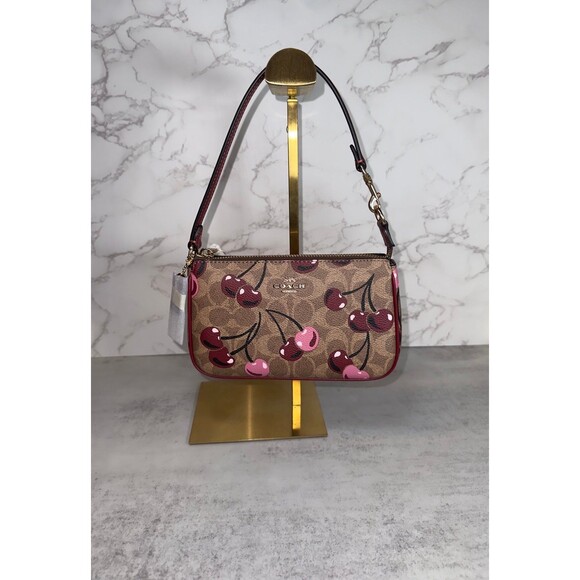 NWT!COACH Nolita 19 In Signature Canvas With Cherry Print(COACH CZ011) - Picture 1 of 7